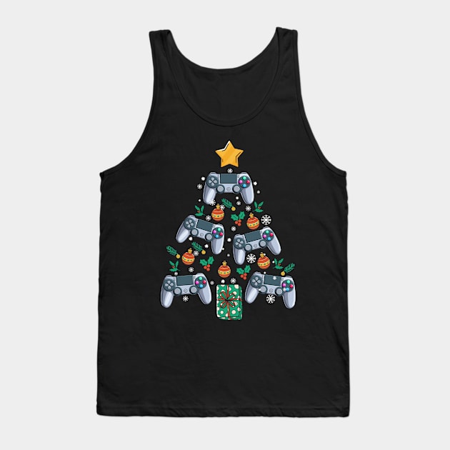 Video Controller Christmas Tree Funny Video Gamer Xmas Gift Tank Top by Blink_Imprints10